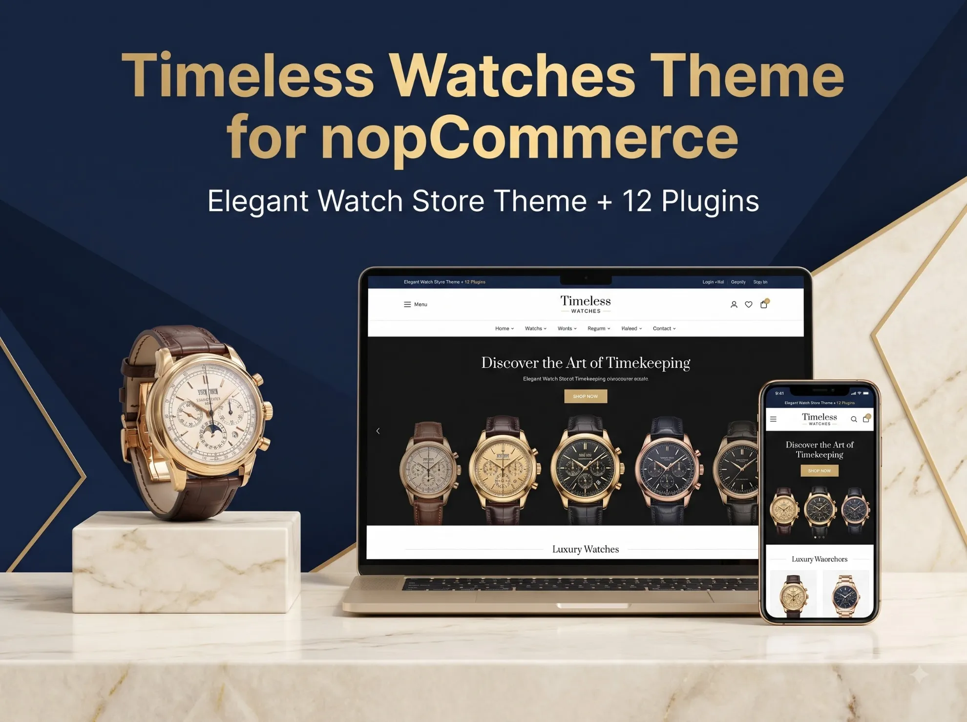 Introducing Timeless Watches Theme for nopCommerce - Elegant Watch Store Theme + 12 Plugins